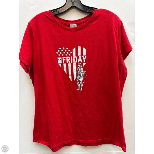 Top Short Sleeve By Soffe In Red, Size: L