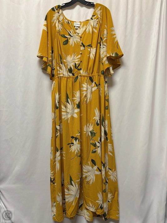 Dress Casual Maxi By Ava & Viv In Yellow, Size: 2x