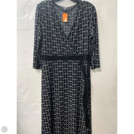 Dress Casual Midi By Apt 9 In Black, Size: L