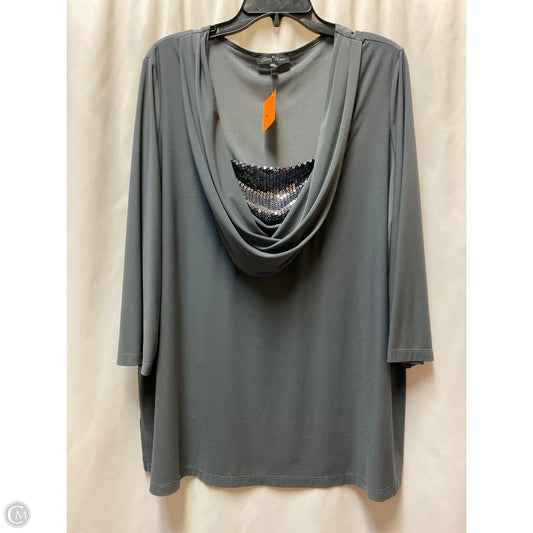 Top Long Sleeve By Slinky Brand In Grey, Size: 1x