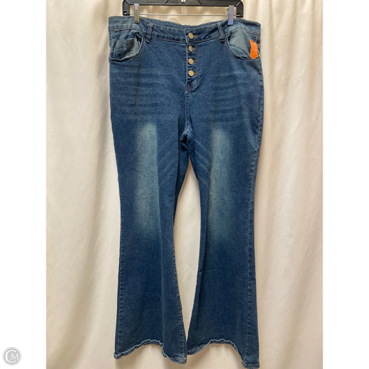 Jeans Flared By Clothes Mentor In Blue Denim, Size: 3x