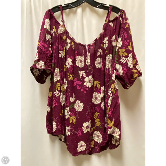Top Short Sleeve By Torrid In Maroon, Size: 3x