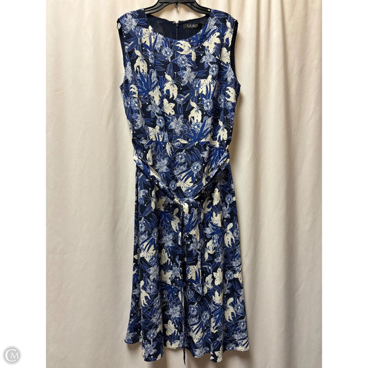 Dress Casual Midi By Ralph Lauren In Blue, Size: M