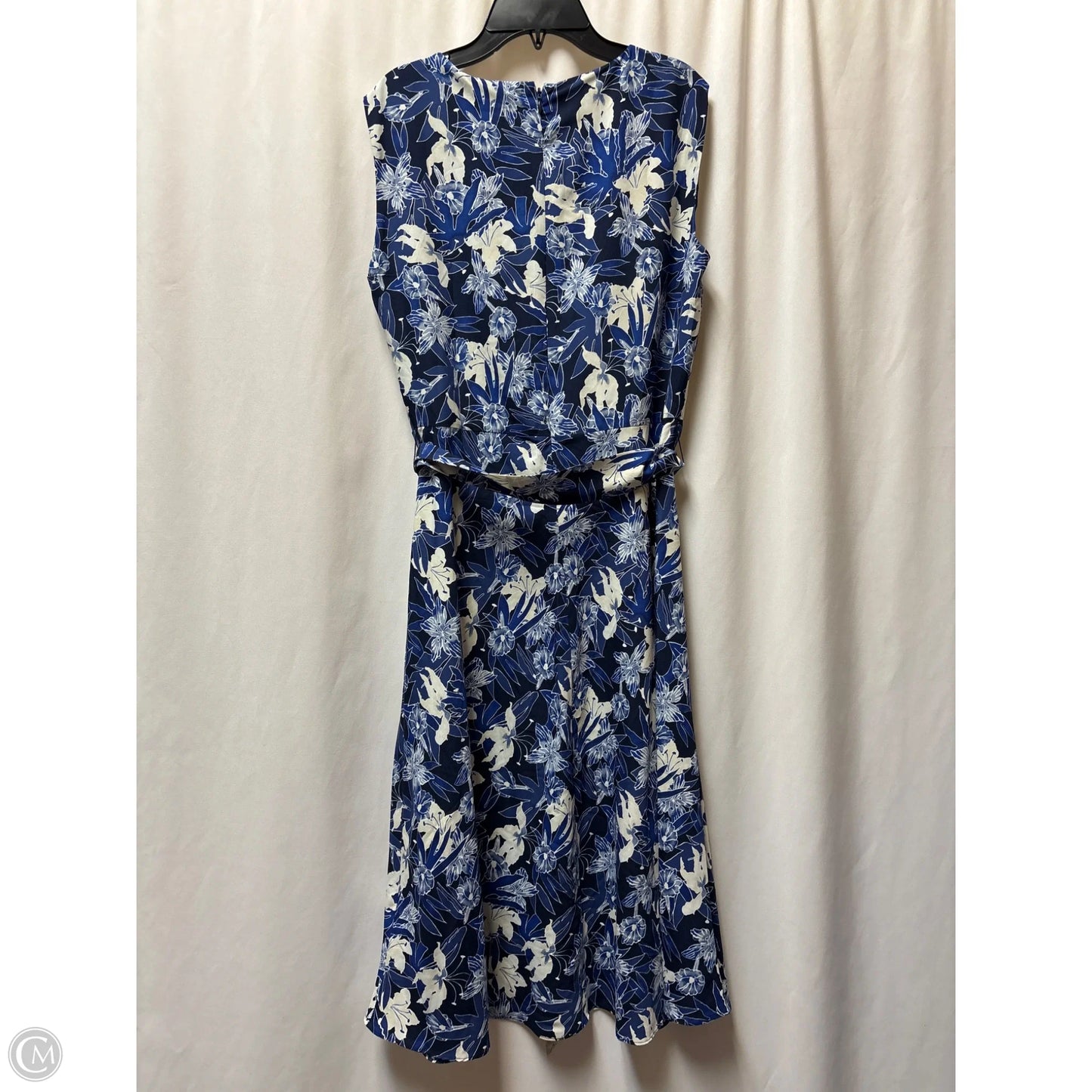 Dress Casual Midi By Ralph Lauren In Blue, Size: M