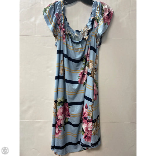 Dress Casual Midi By Emerald In Blue, Size: 1x