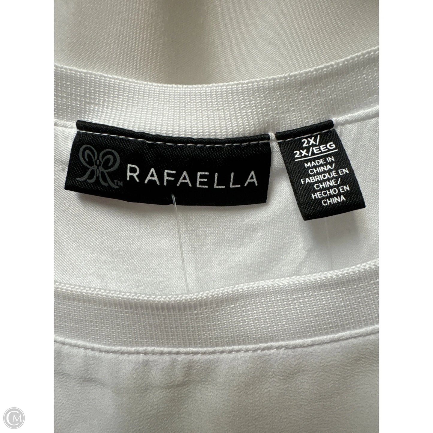 Athletic Top Short Sleeve By Rafaella In White, Size: 2x