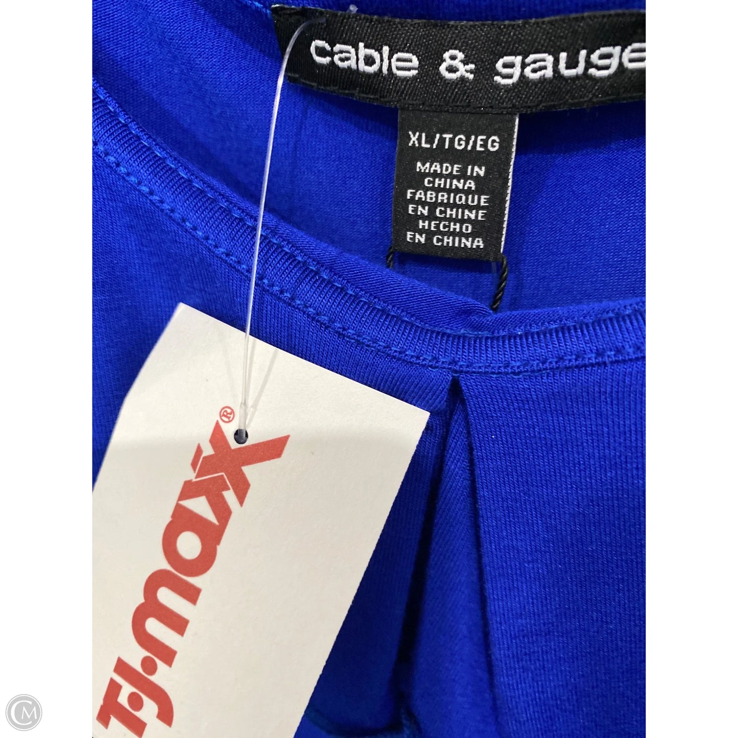 Top Short Sleeve By Cable And Gauge In Blue, Size: Xl