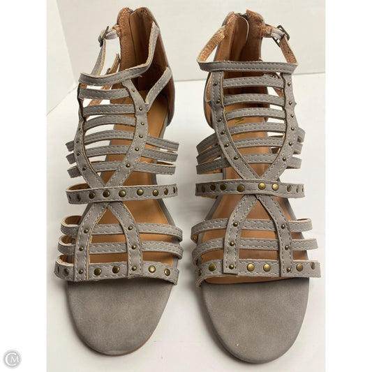 Sandals Heels Block By Bongo In Grey, Size: 6.5