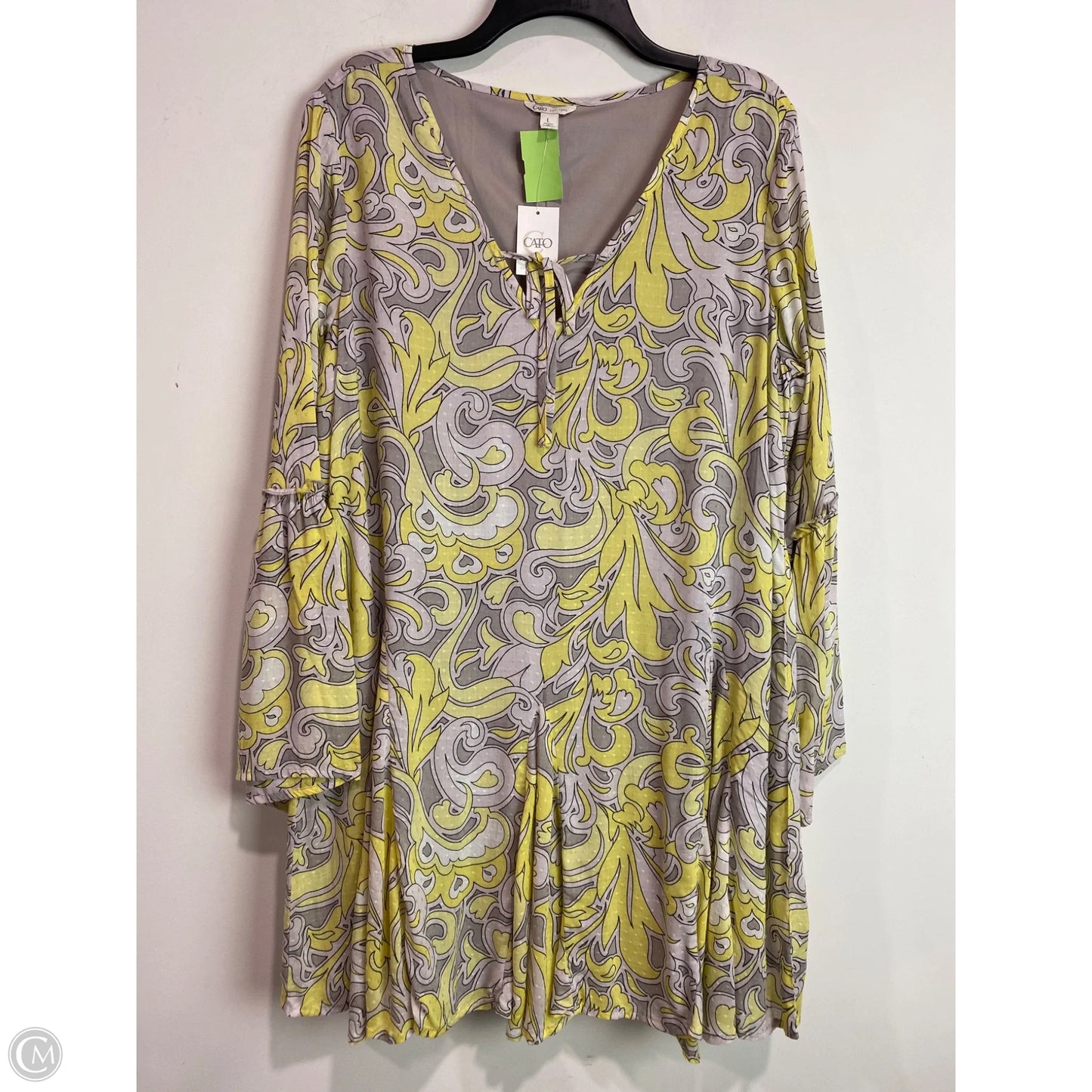 Dress Casual Midi By Cato In Yellow, Size: L