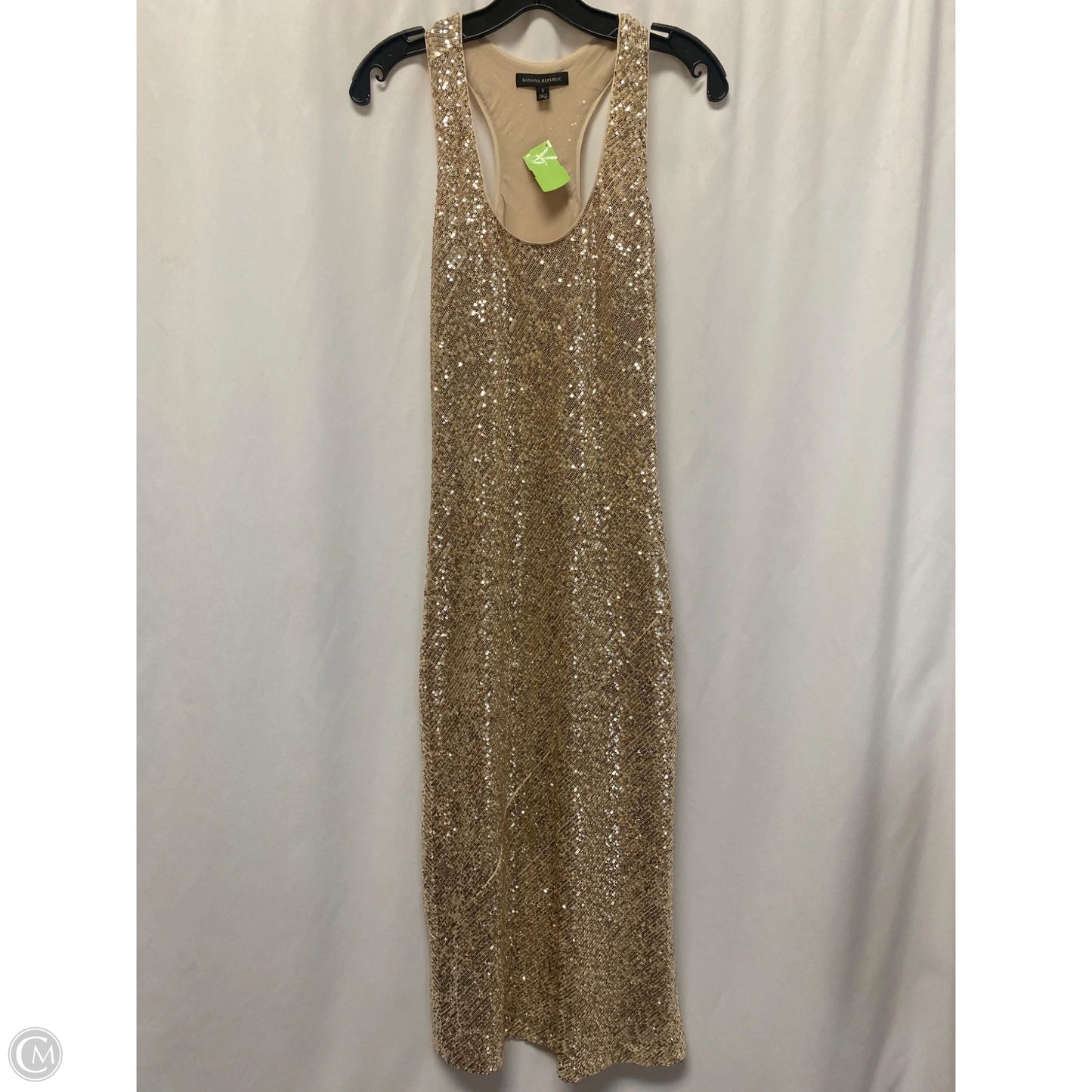 Dress Casual Maxi By Banana Republic In Gold, Size: S