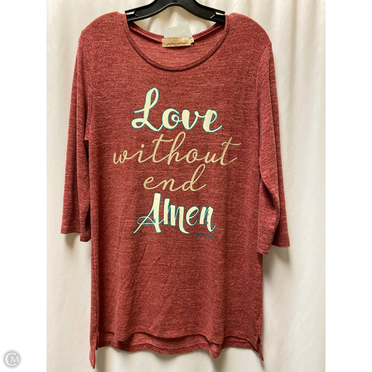 Top Long Sleeve By Clothes Mentor In Red, Size: S