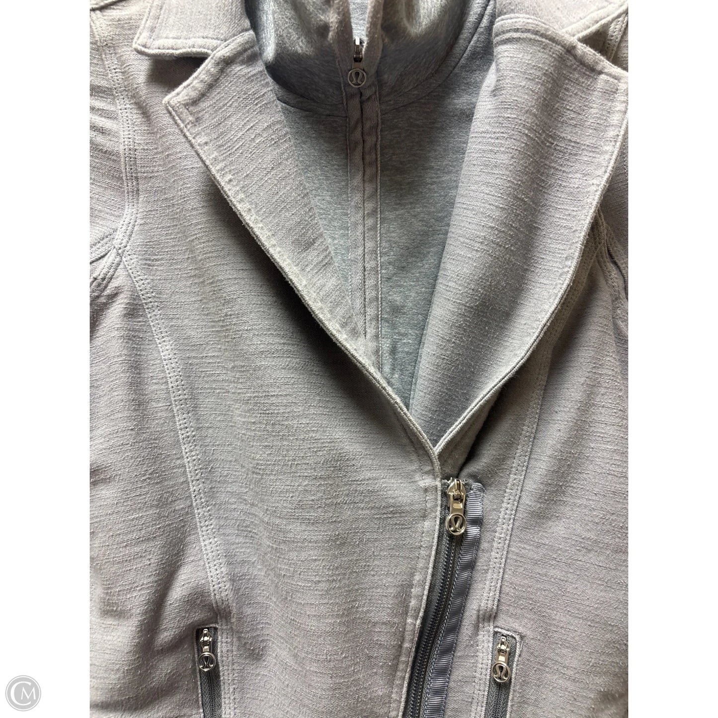 Athletic Jacket By Lululemon In Grey, Size: 4
