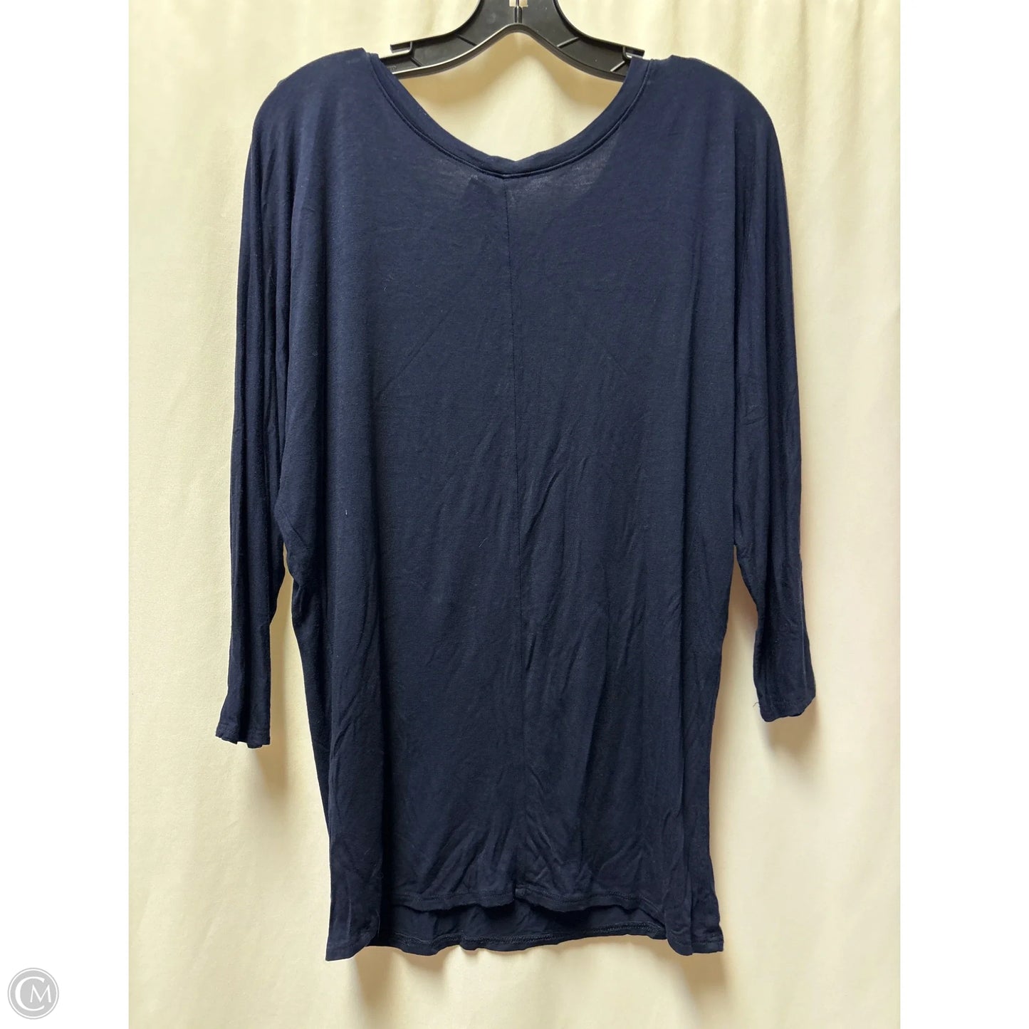 Top 3/4 Sleeve By Clothes Mentor In Navy, Size: L