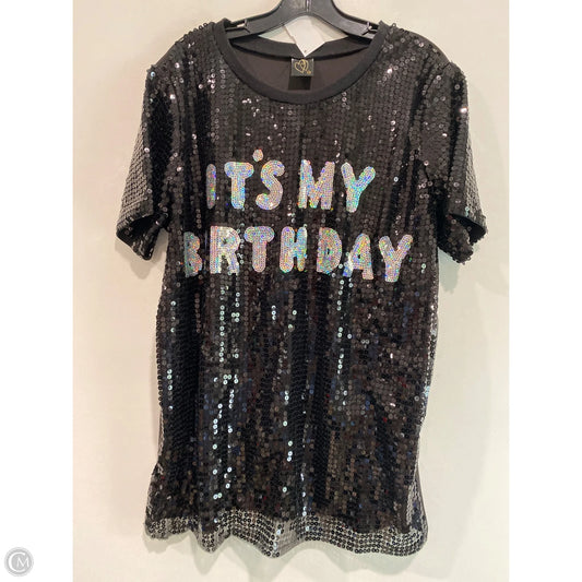 Top Short Sleeve By Clothes Mentor In Black, Size: 1x