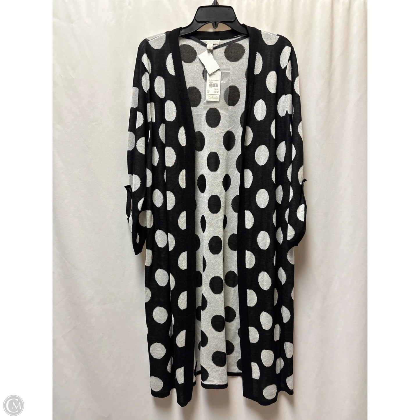 Cardigan By Cato In Black & White, Size: Xl