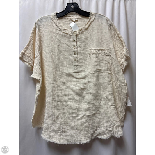 Top Short Sleeve By La Miel In Cream, Size: L