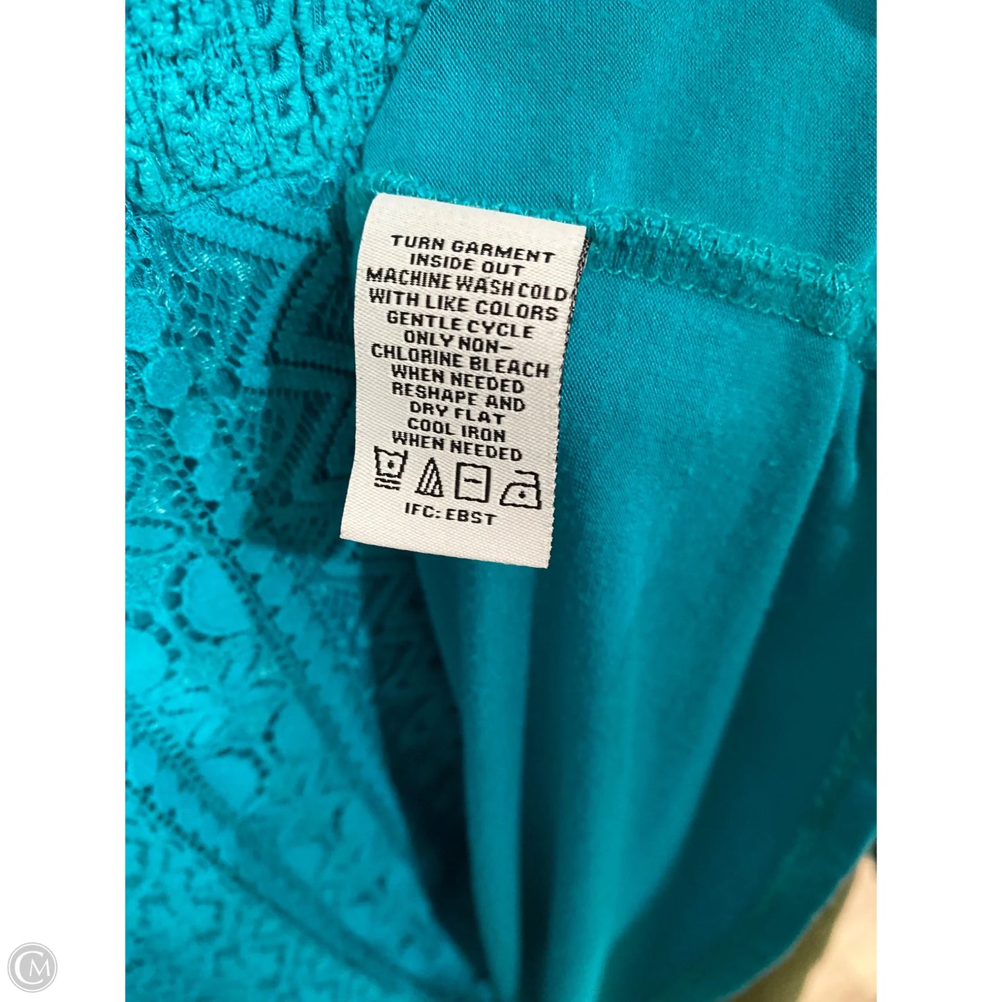 Top Long Sleeve By Rxb In Aqua, Size: Xxl