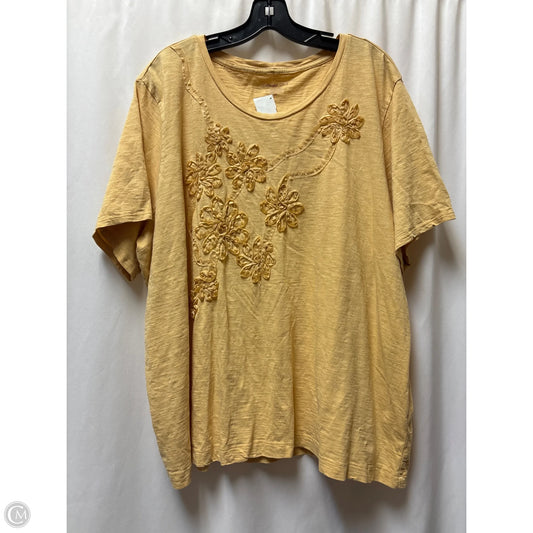 Top Short Sleeve By Coldwater Creek In Yellow, Size: 3x