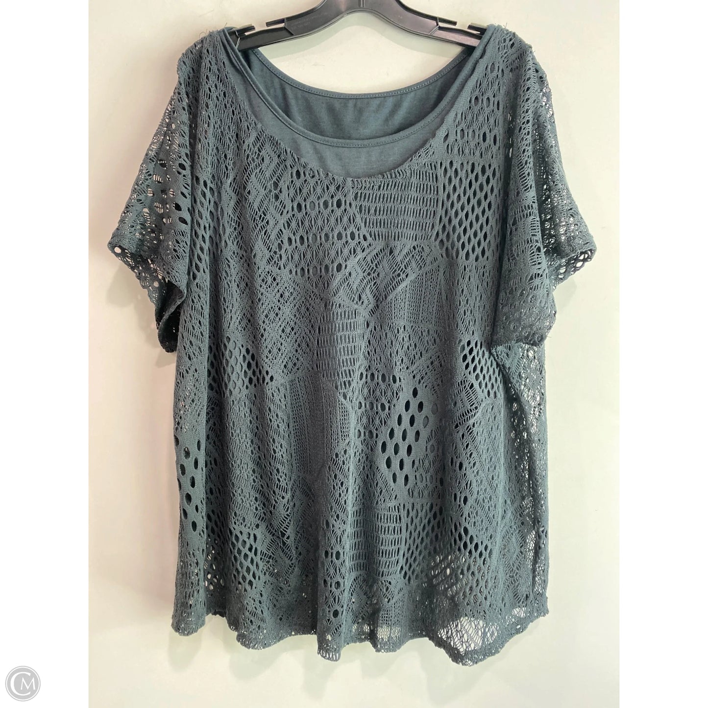 Top Short Sleeve By Clothes Mentor In Grey, Size: 3x