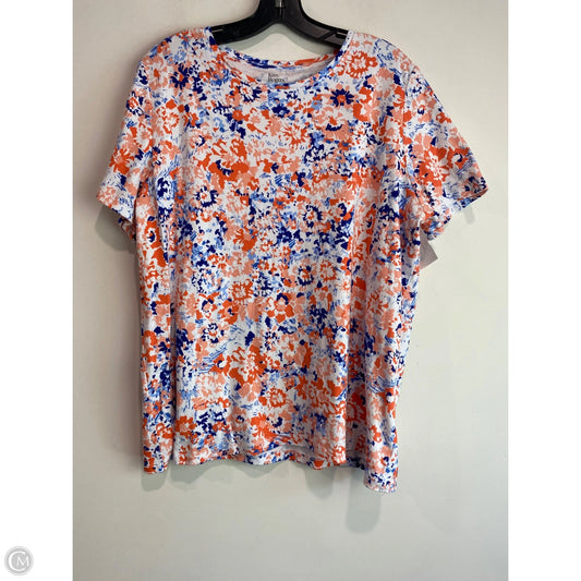 Top Short Sleeve By Kim Rogers In Orange, Size: Xl