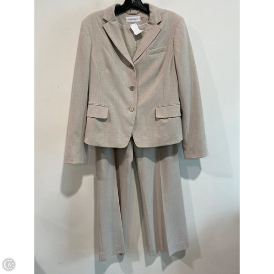 Pants Suit 2pc By Calvin Klein In Beige, Size: 10p