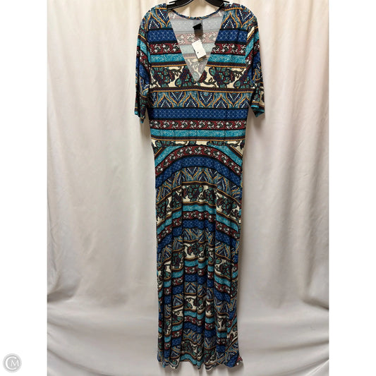 Dress Casual Maxi By Agnes & Dora In Blue, Size: 2x