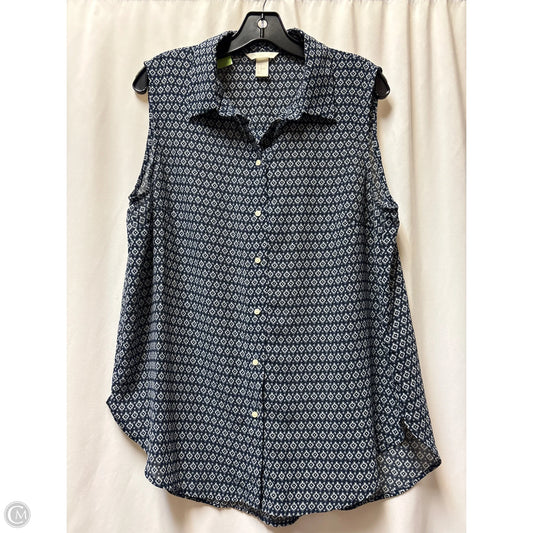 Top Sleeveless By H&m In Navy, Size: M