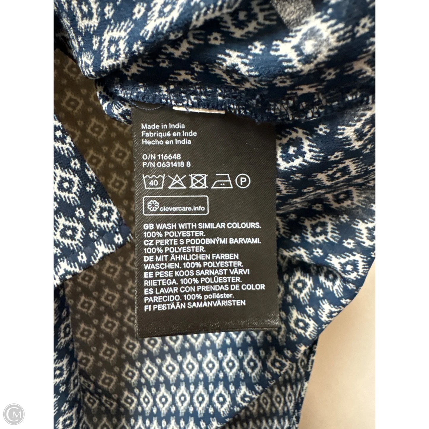 Top Sleeveless By H&m In Navy, Size: M