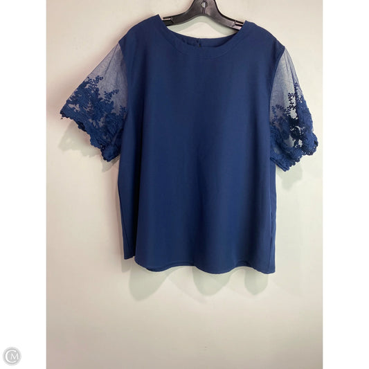 Top Short Sleeve By Clothes Mentor In Navy, Size: 4x