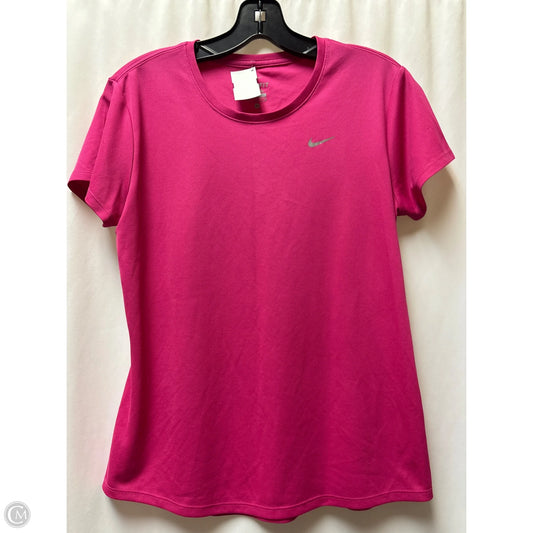 Athletic Top Short Sleeve By Nike In Pink, Size: M