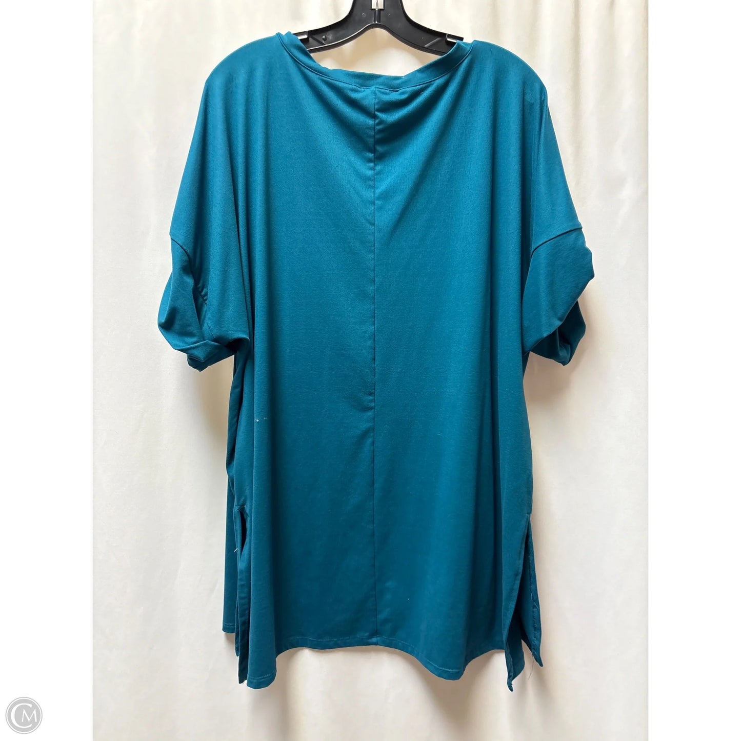 Top Short Sleeve By Zenana Outfitters In Teal, Size: 2x