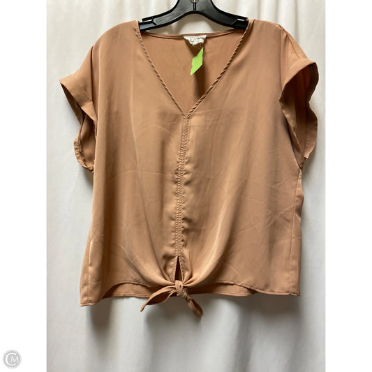 Top Short Sleeve By Olive And Oak In Beige, Size: L