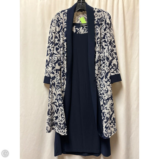 Dress Casual Midi By R And M Richards In Navy, Size: 1x
