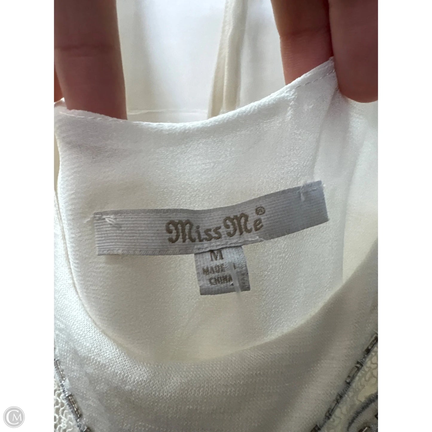 Top Sleeveless By Miss Me In Cream, Size: M