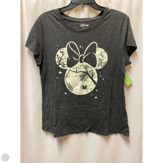 Top Short Sleeve By Disney Store In Grey, Size: L