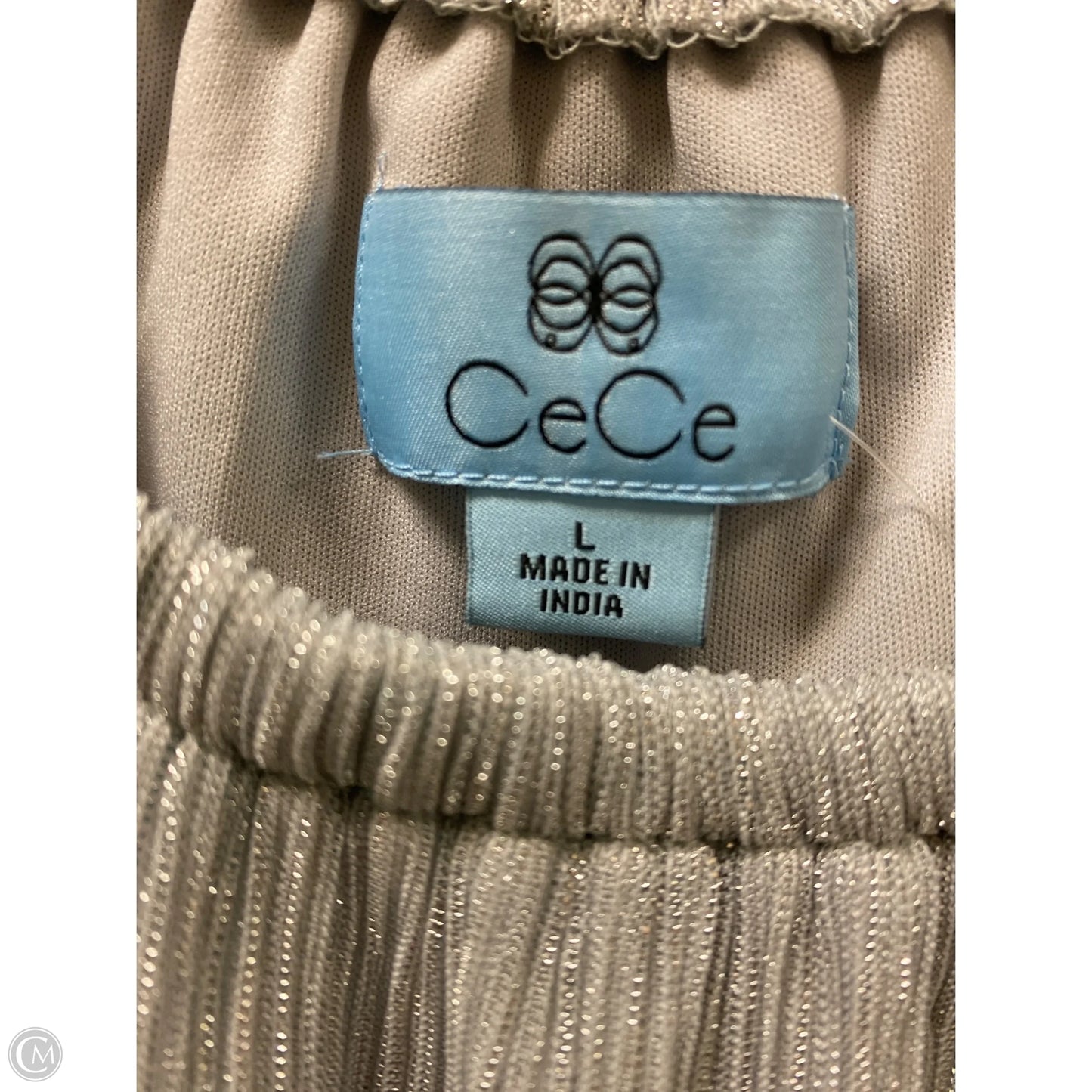 Top Long Sleeve By Cece In Silver, Size: L