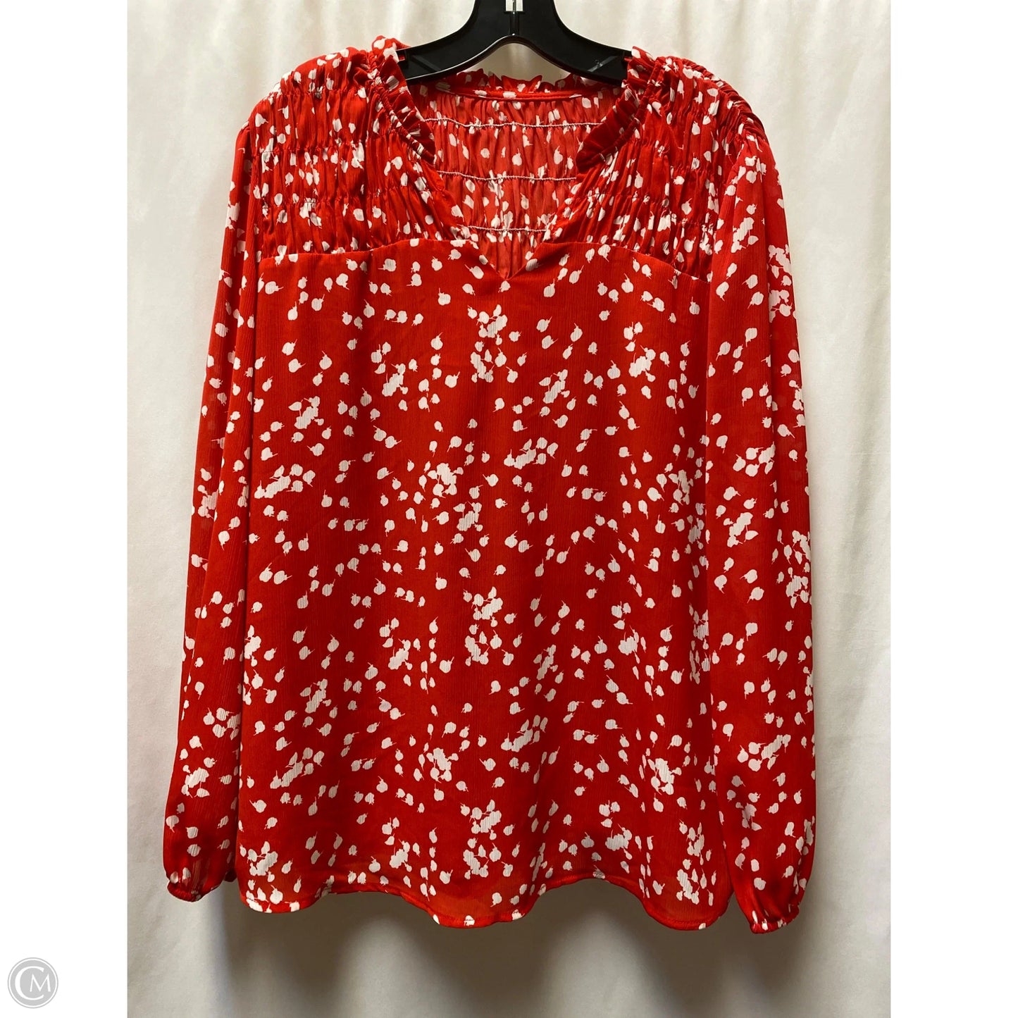 Top Long Sleeve By Clothes Mentor In Red, Size: L