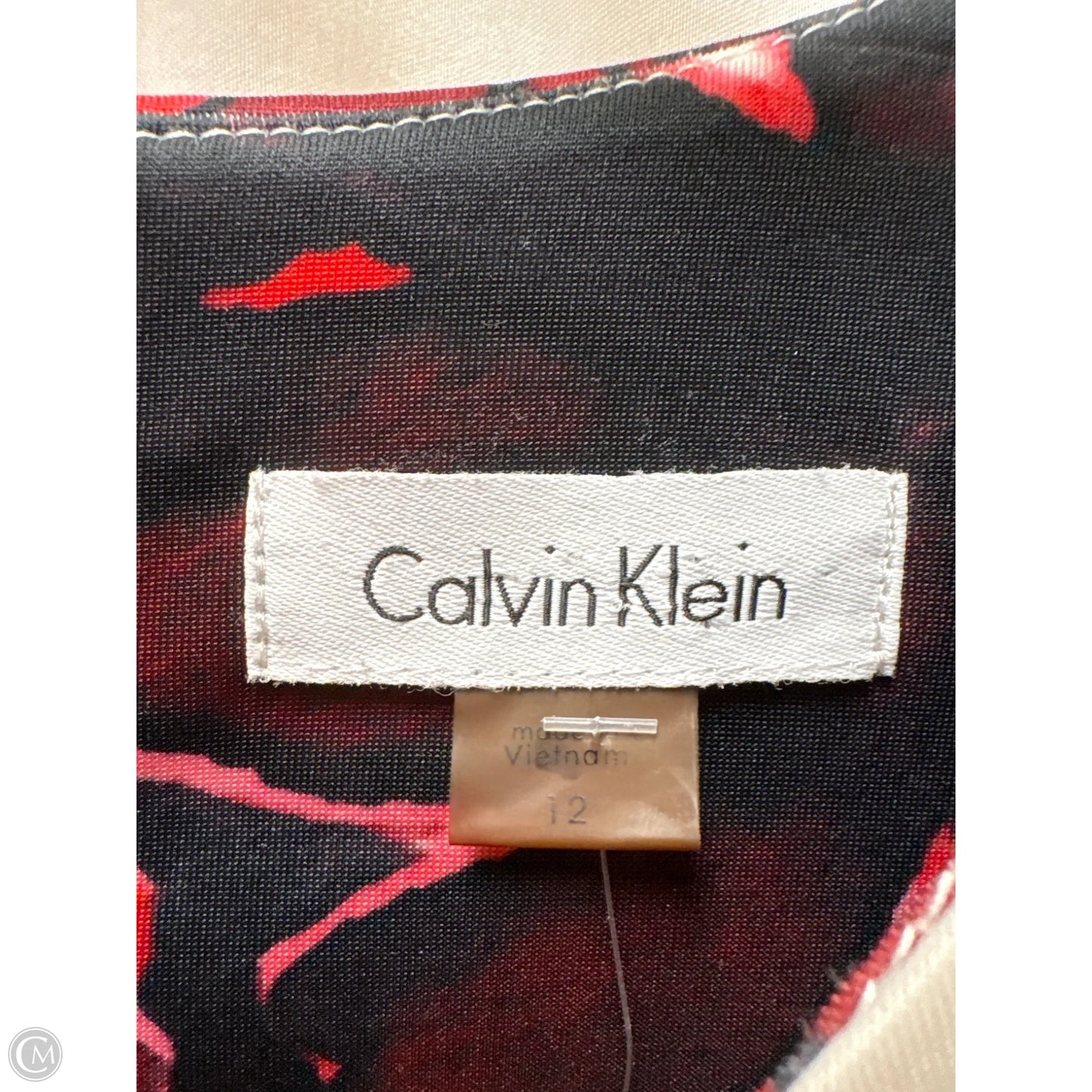Dress Casual Midi By Calvin Klein In Red, Size: L