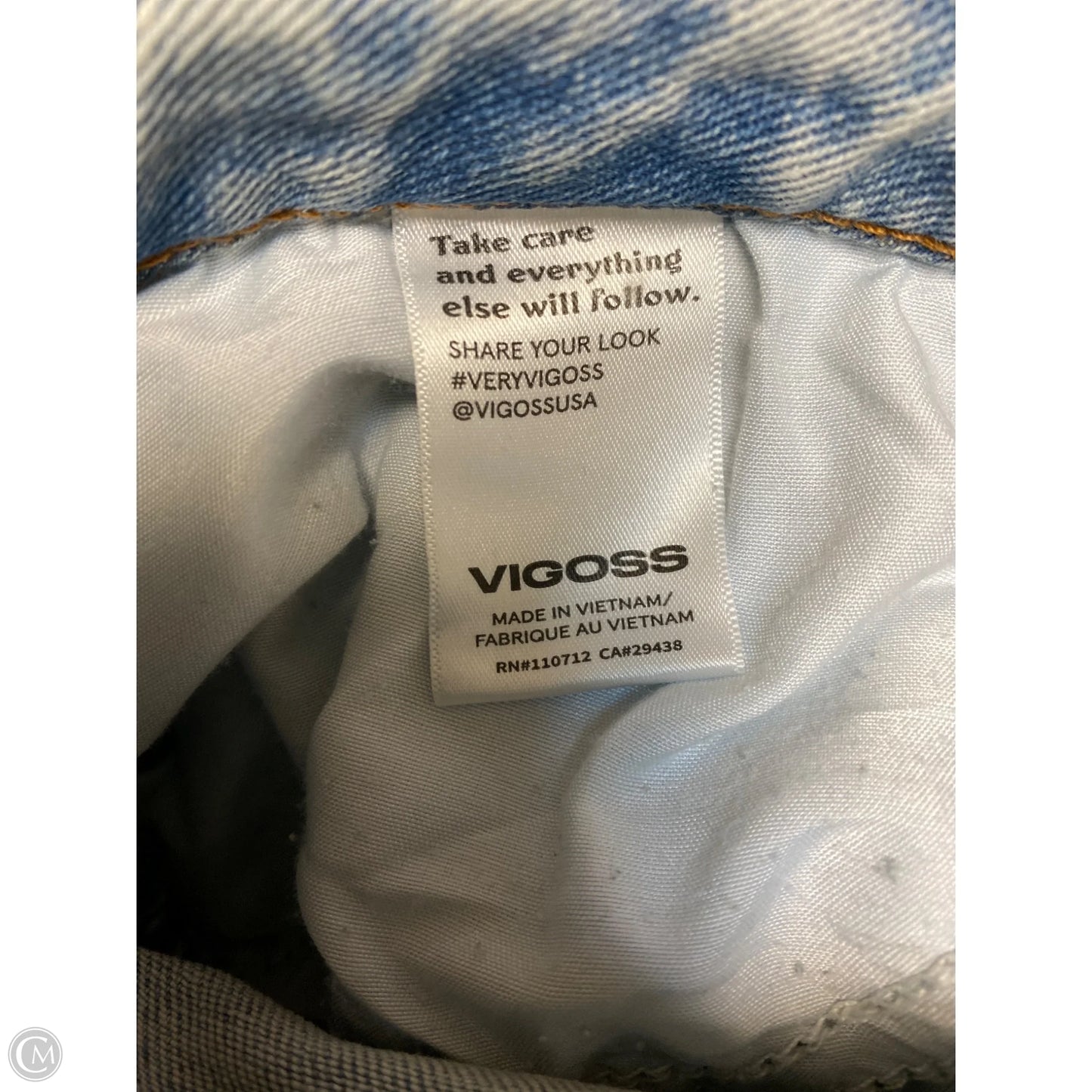 Jeans Straight By Vigoss In Blue Denim, Size: 12