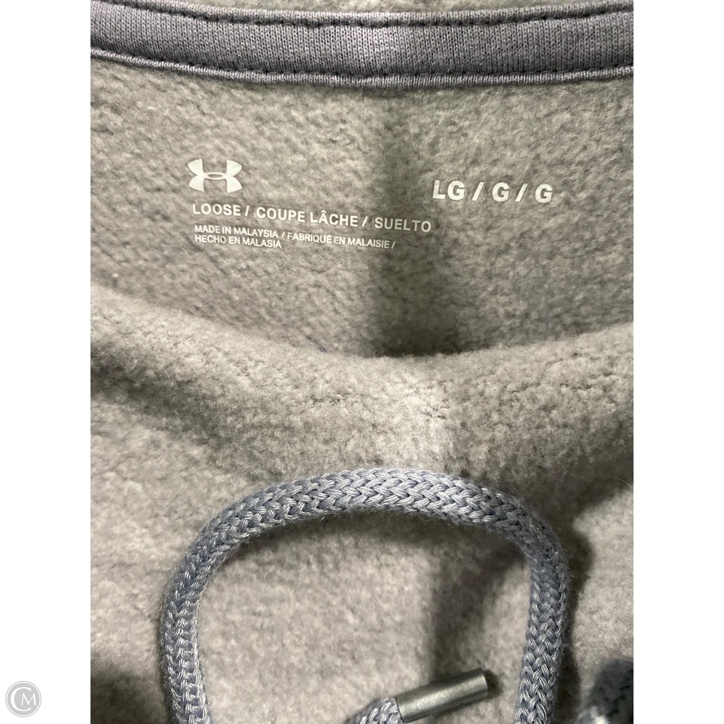 Sweatshirt Hoodie By Under Armour In Grey, Size: L