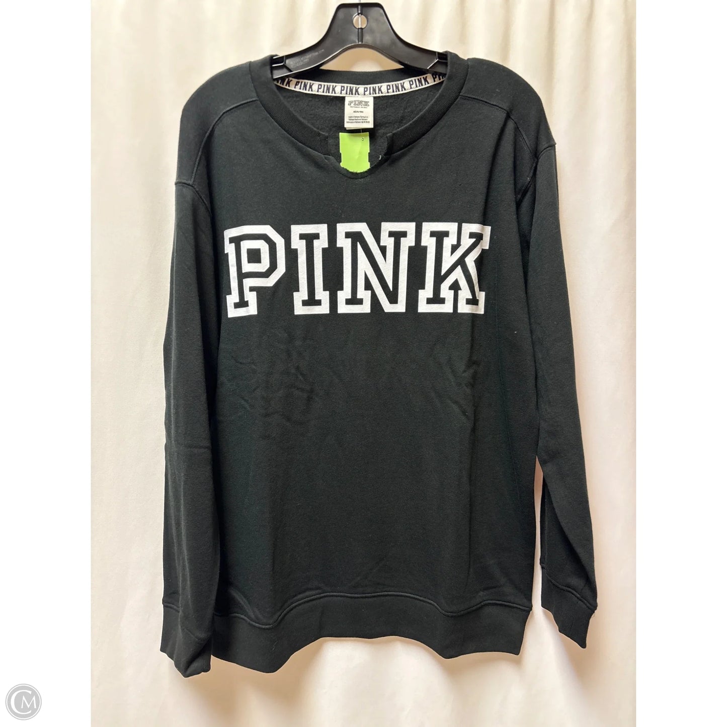 Sweatshirt Crewneck By Pink In Black, Size: M