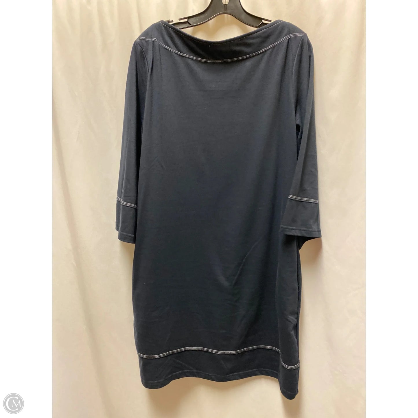 Dress Casual Midi By Suzanne Betro In Navy, Size: Xl