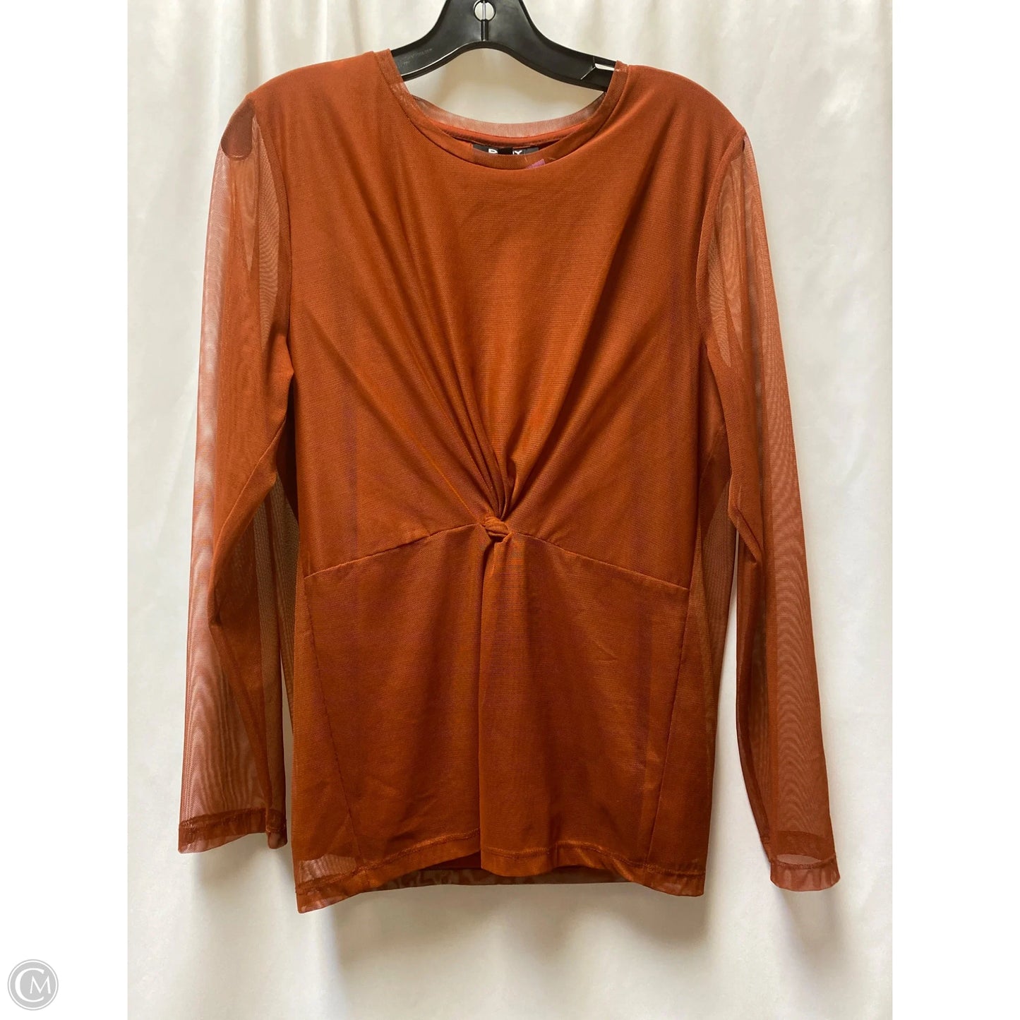 Top Long Sleeve By Dkny In Copper, Size: L