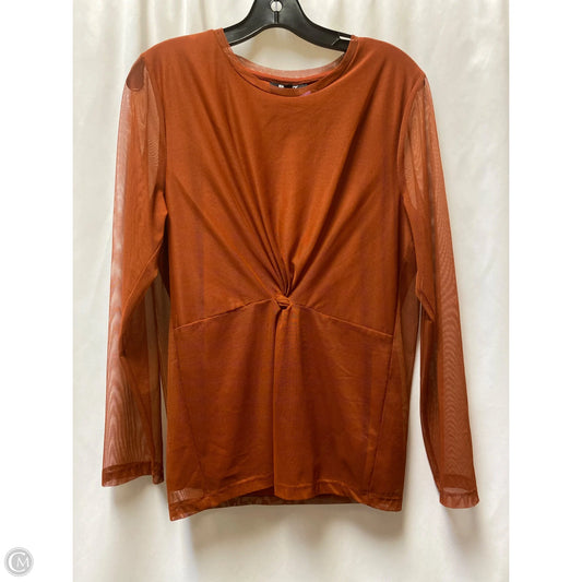 Top Long Sleeve By Dkny In Copper, Size: L