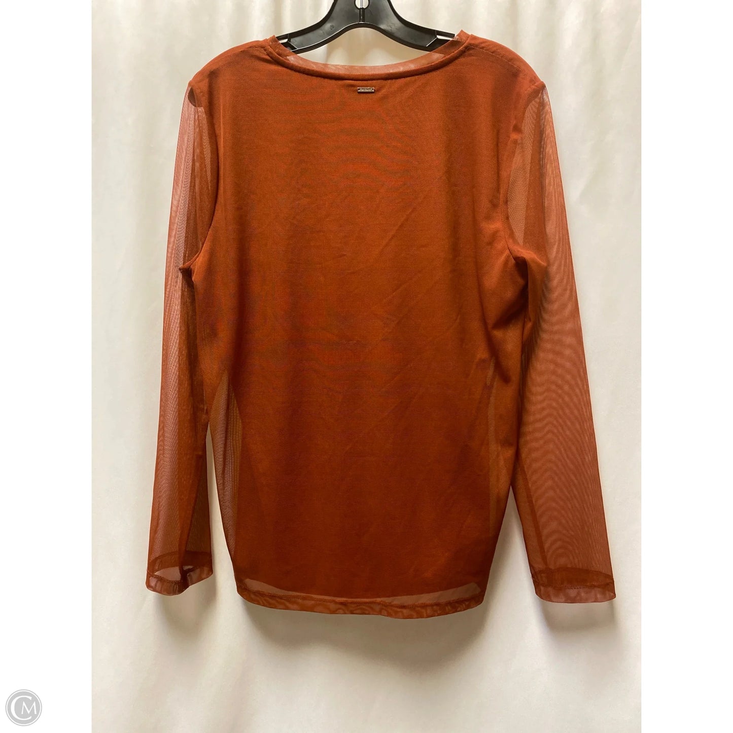 Top Long Sleeve By Dkny In Copper, Size: L