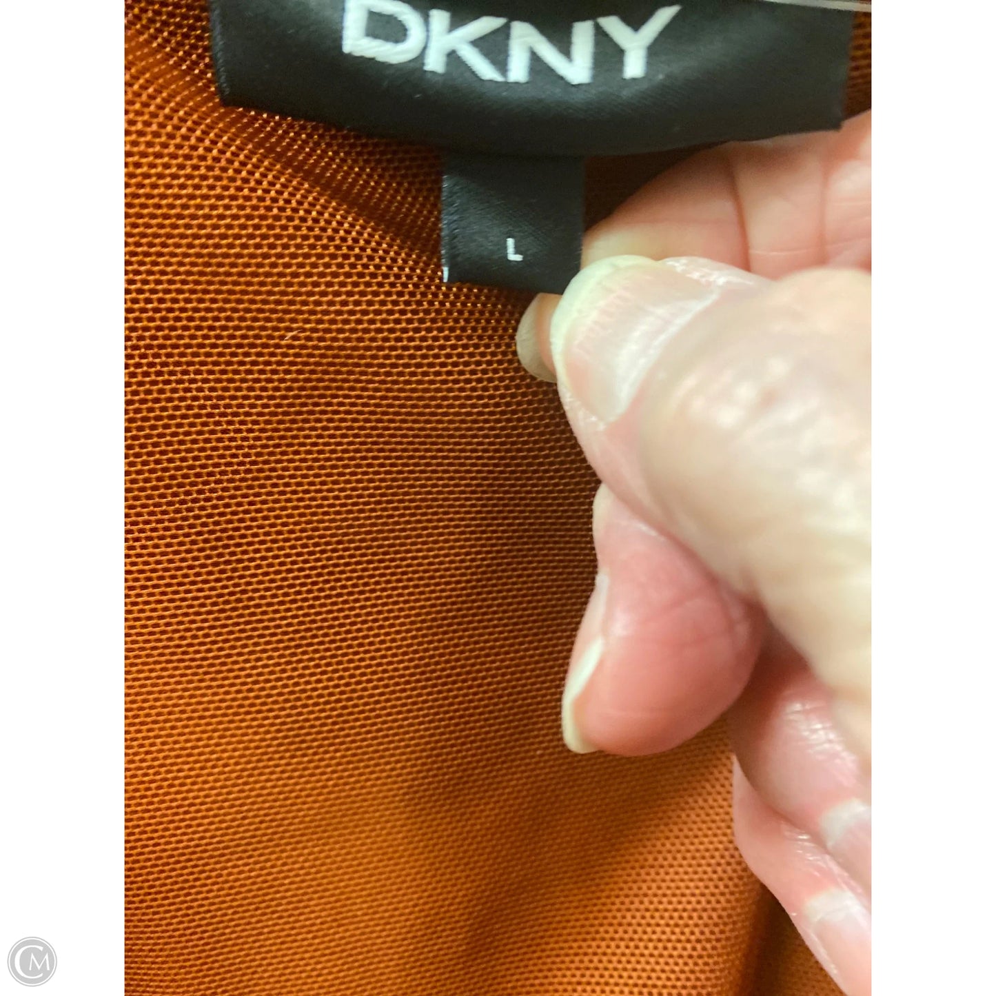 Top Long Sleeve By Dkny In Copper, Size: L