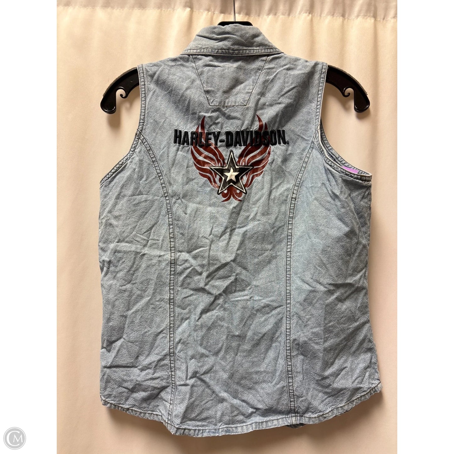 Top Sleeveless By Harley Davidson In Blue, Size: M