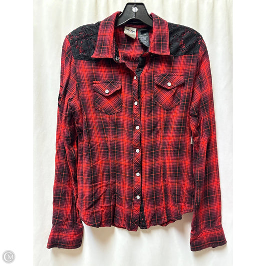 Top Long Sleeve By Harley Davidson In Red, Size: L