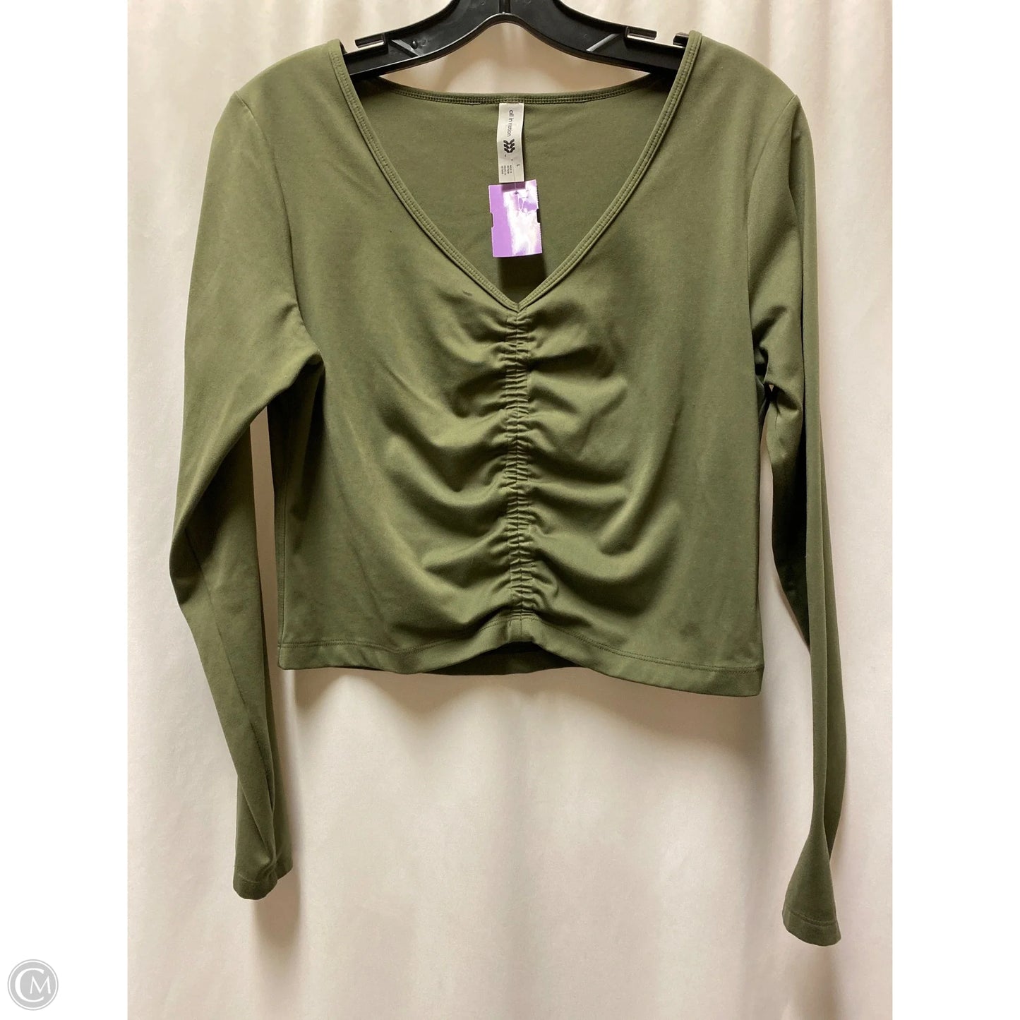 Athletic Top Long Sleeve Crewneck By All In Motion In Green, Size: L