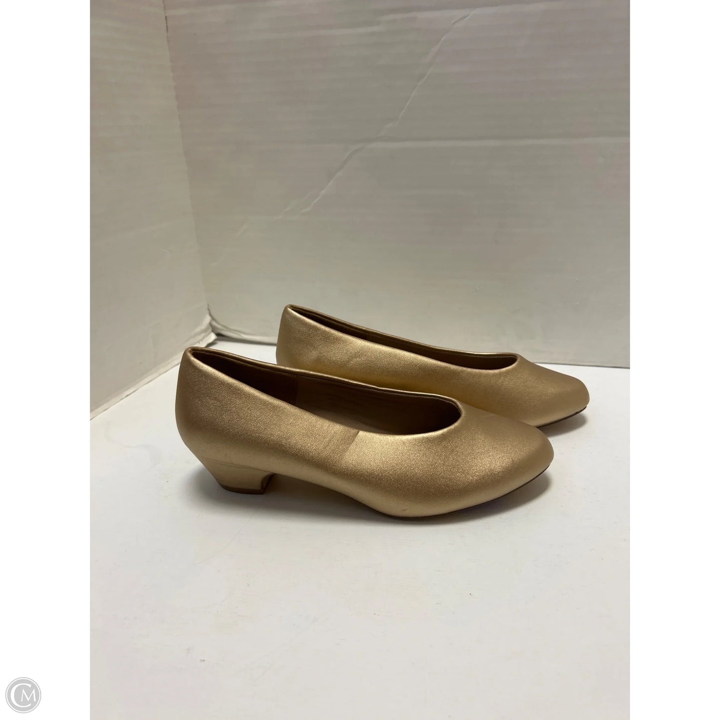 Shoes Heels Block By Comfortview In Gold, Size: 7
